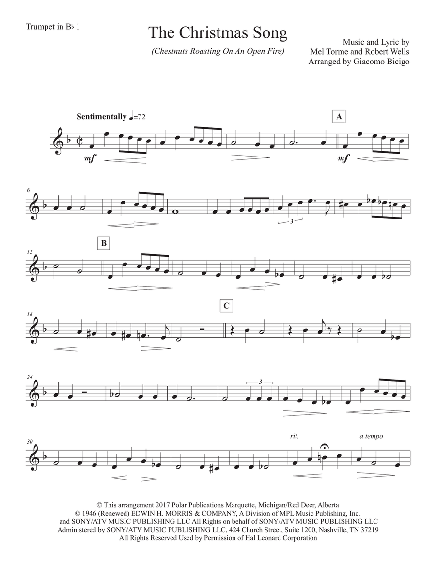 The Christmas Song (Chestnuts Roasting On An Open Fire) School and Community scores gallery preview page 5