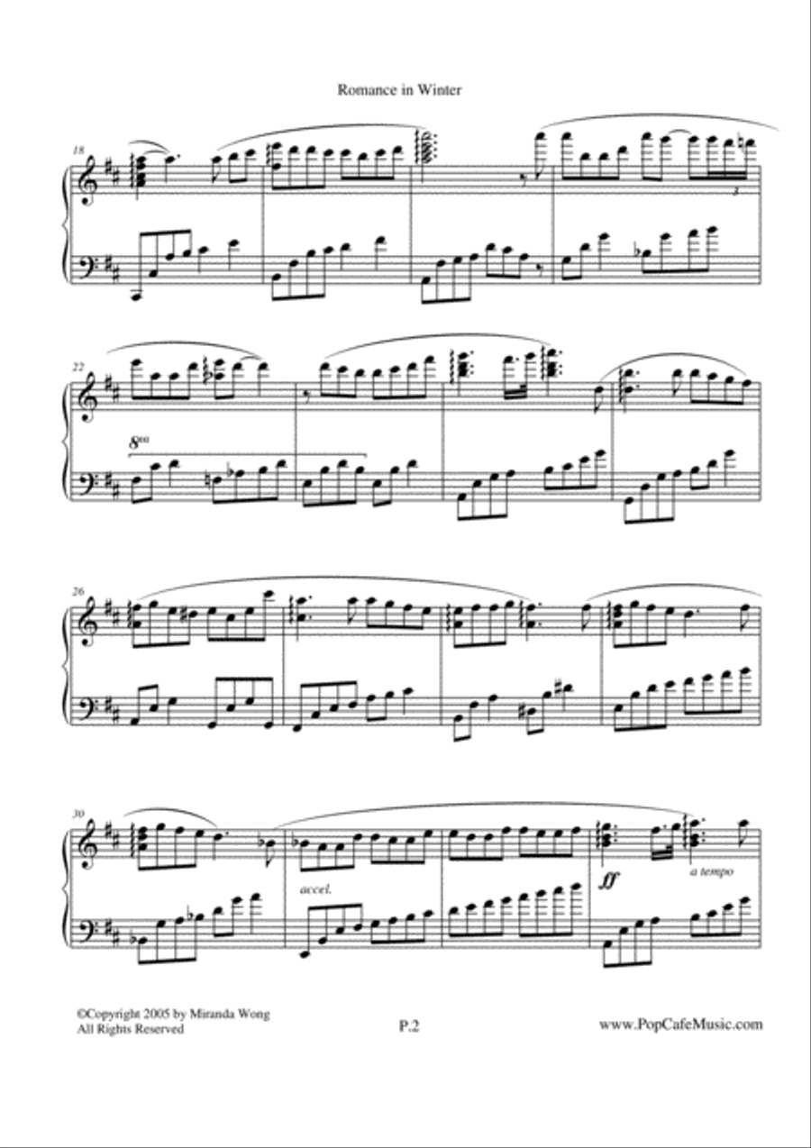 Romance in Winter - Wedding Piano Music by Miranda Wong Piano Solo scores gallery preview page 2
