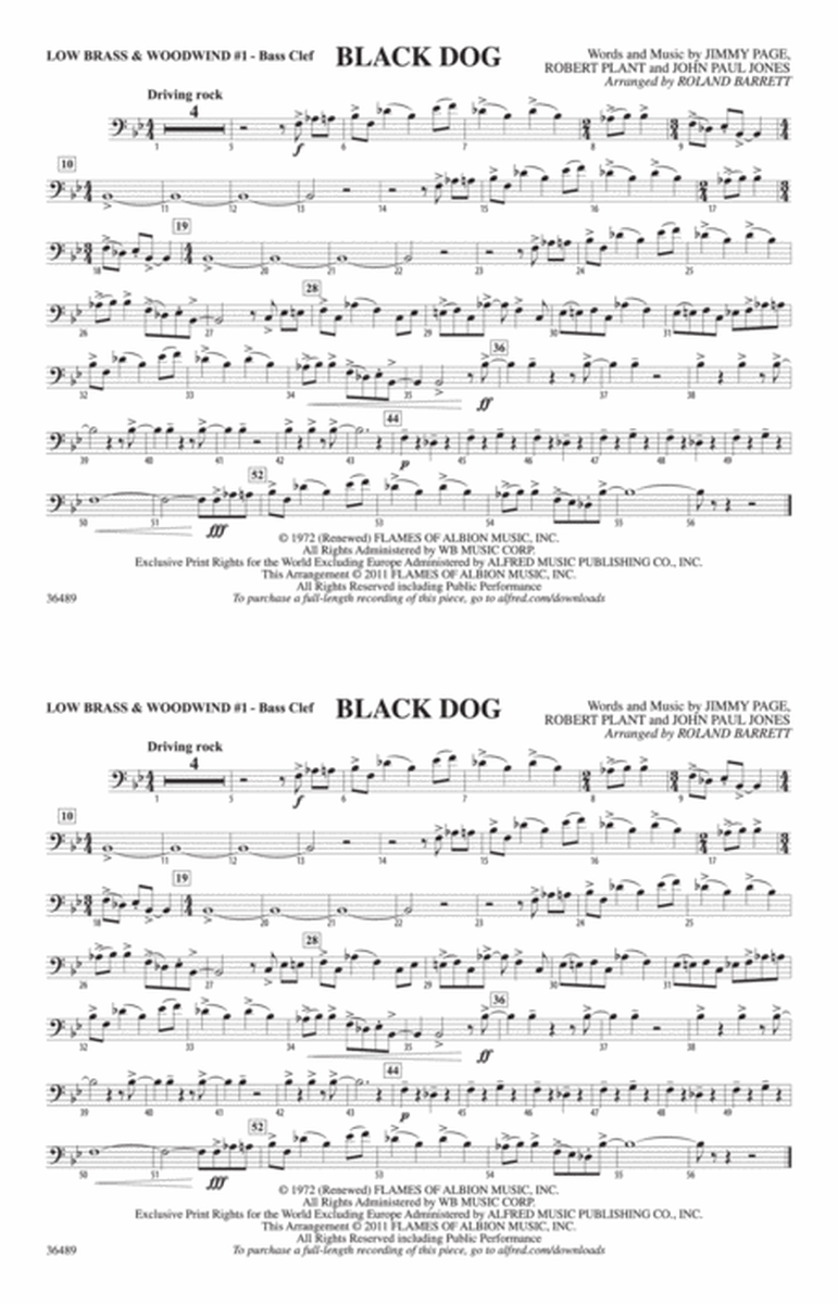 Black Dog: Low Brass & Woodwinds #1 - Bass Clef