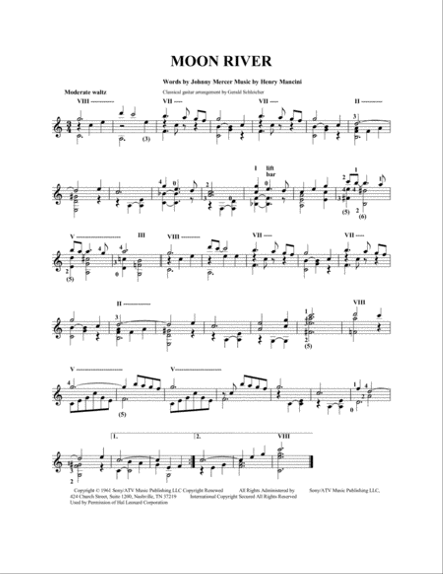 Moon River Moon River Electric Guitar scores gallery preview page 1