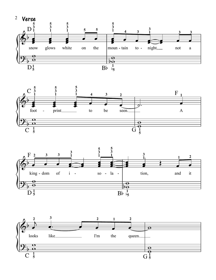 Let It Go (from Frozen) Easy Piano scores gallery preview page 2