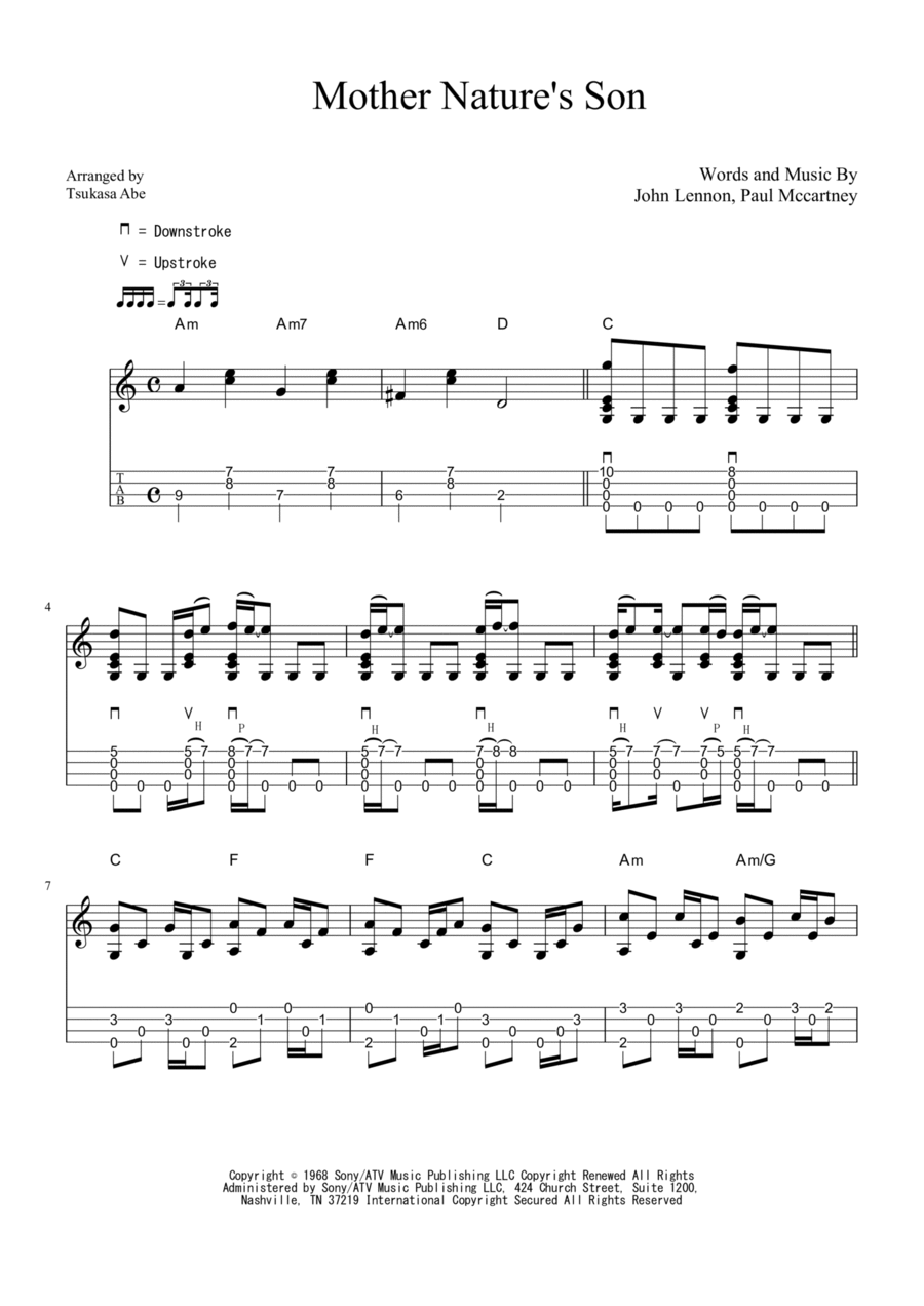 Mother Nature's Son Mother Nature's Son Ukulele scores gallery preview page 1
