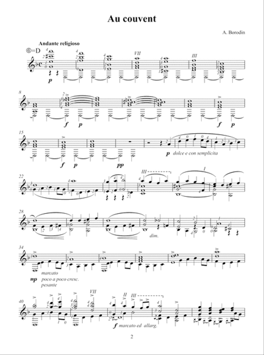 Masters of Russian Composition: Alexander Borodin and Anatoly Lyadov Acoustic Guitar scores gallery preview page 8