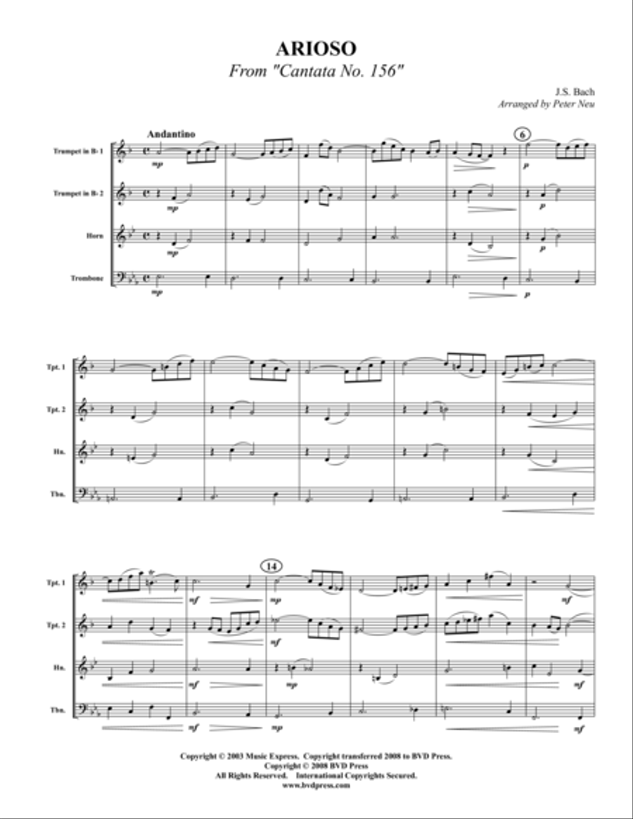 Arioso Brass Quartet scores gallery preview page 1