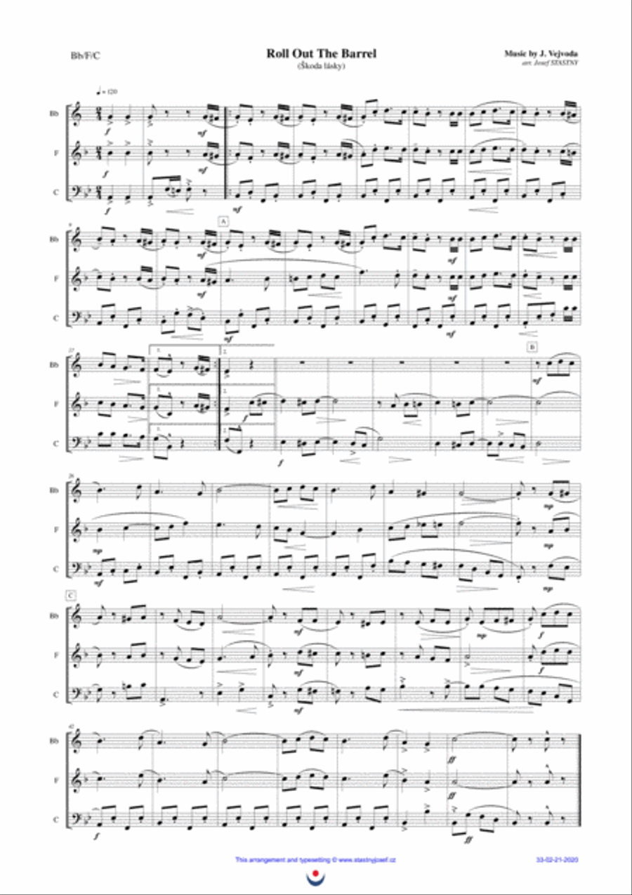 Roll Out The Barrel Roll Out The Barrel Brass Ensemble scores gallery preview page 1