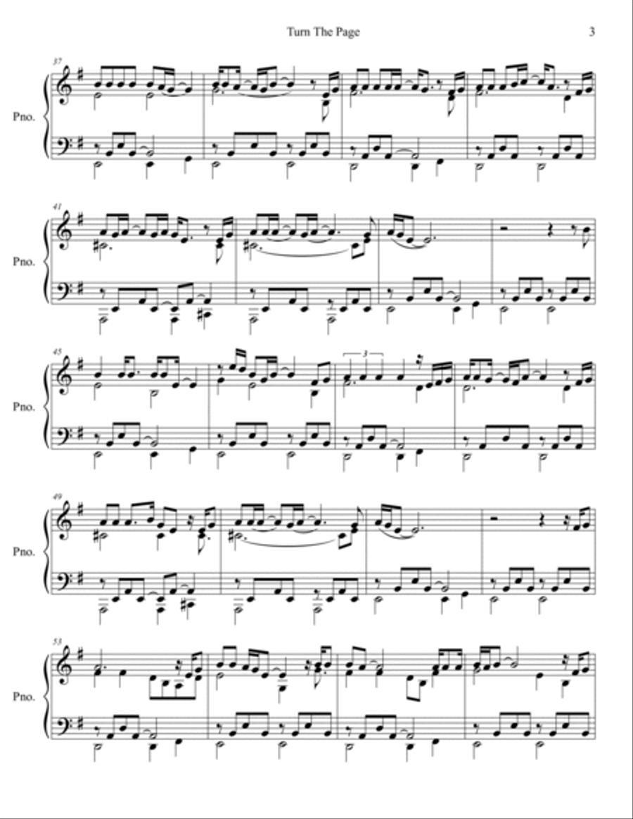 Turn The Page Piano Solo scores gallery preview page 4