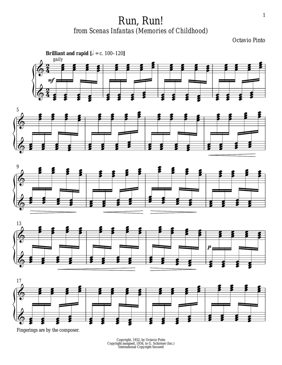 Run, Run! Piano Solo scores gallery preview page 1