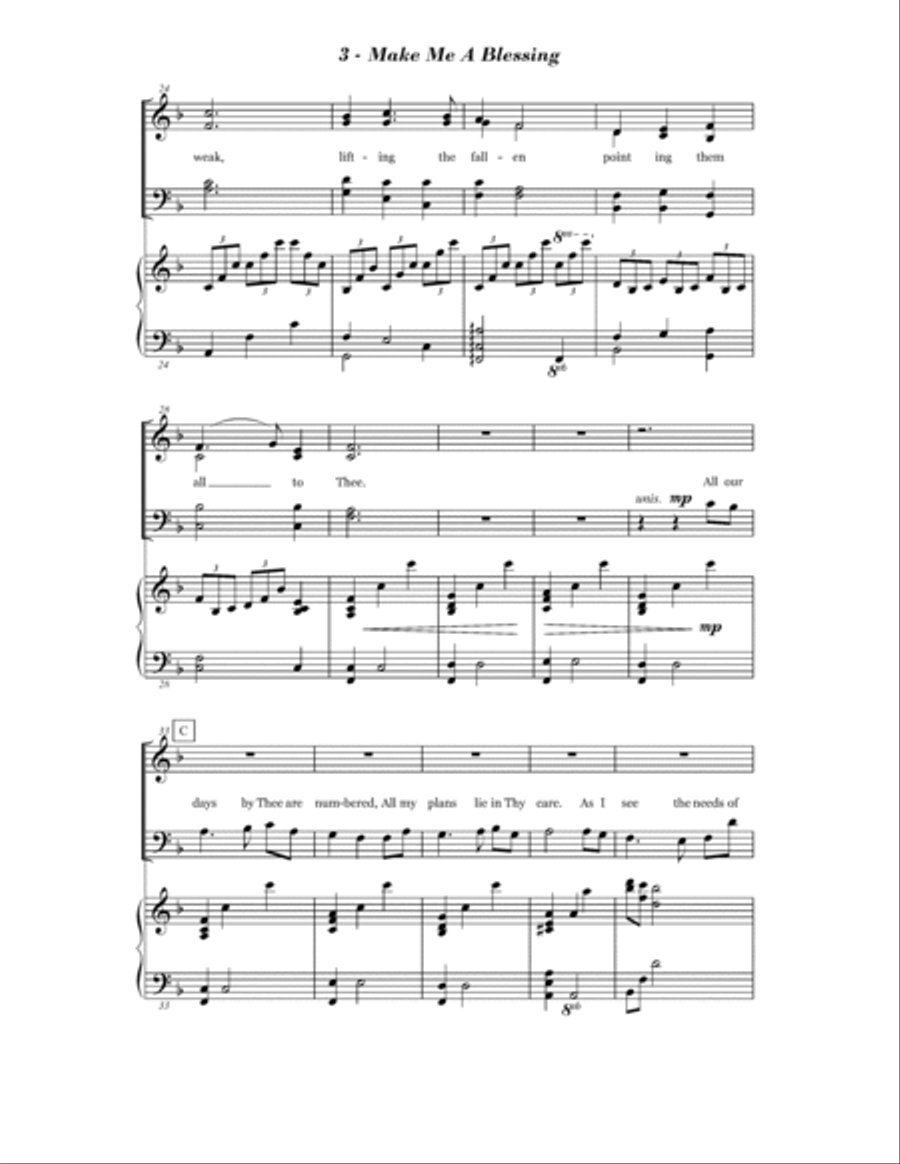 Make Me A Blessing 4-Part scores gallery preview page 3
