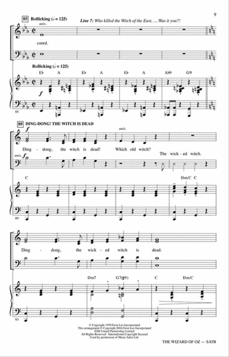 The Wizard of Oz 4-Part scores gallery preview page 5