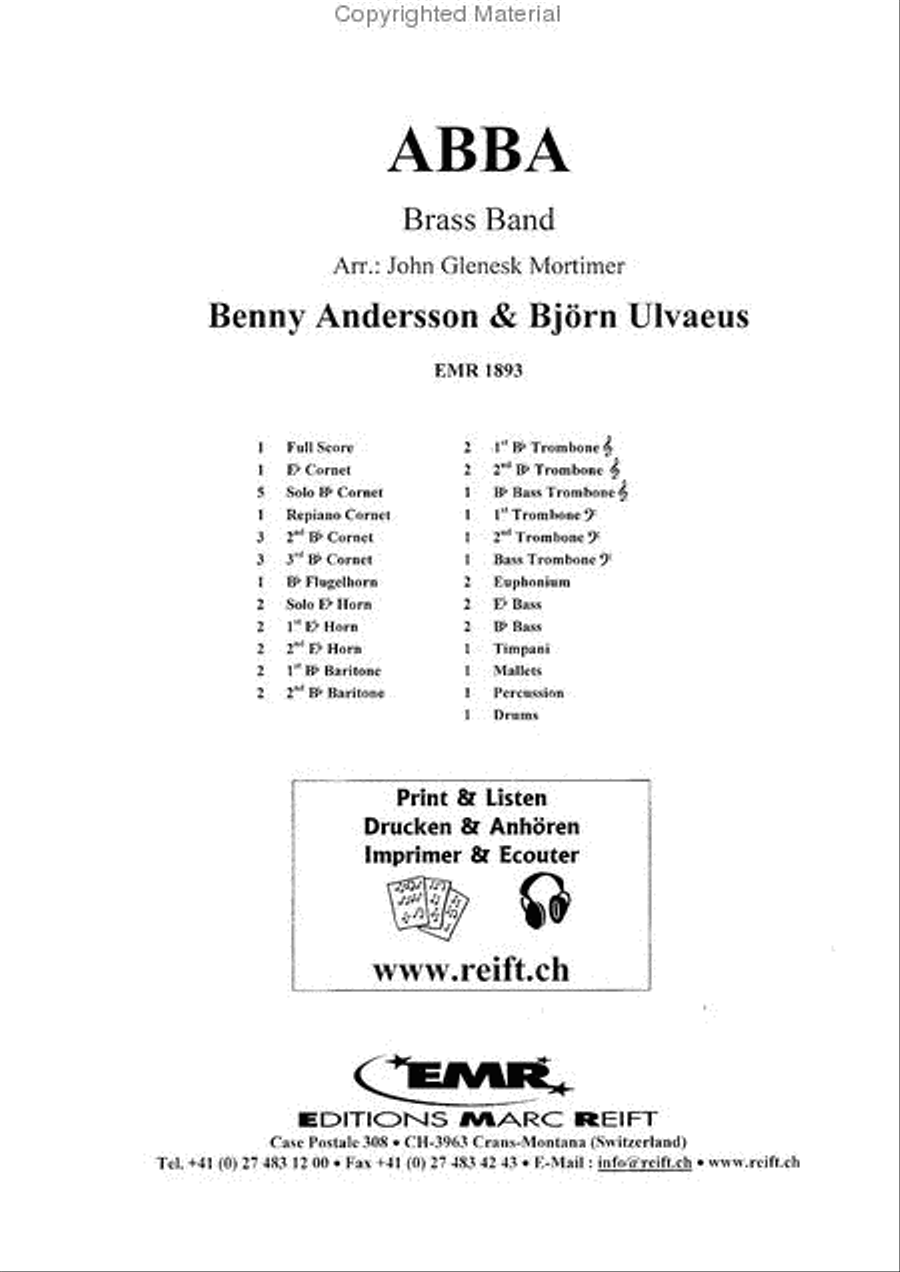 ABBA ABBA Brass Band scores gallery preview page 2
