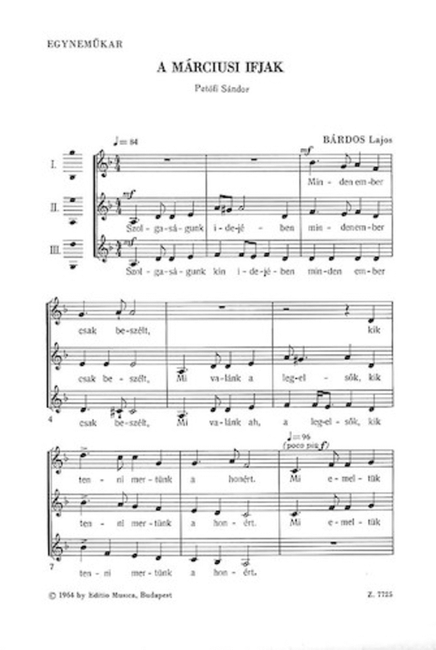 A MÁrciusi Ifjak A Cappella scores gallery preview page 1