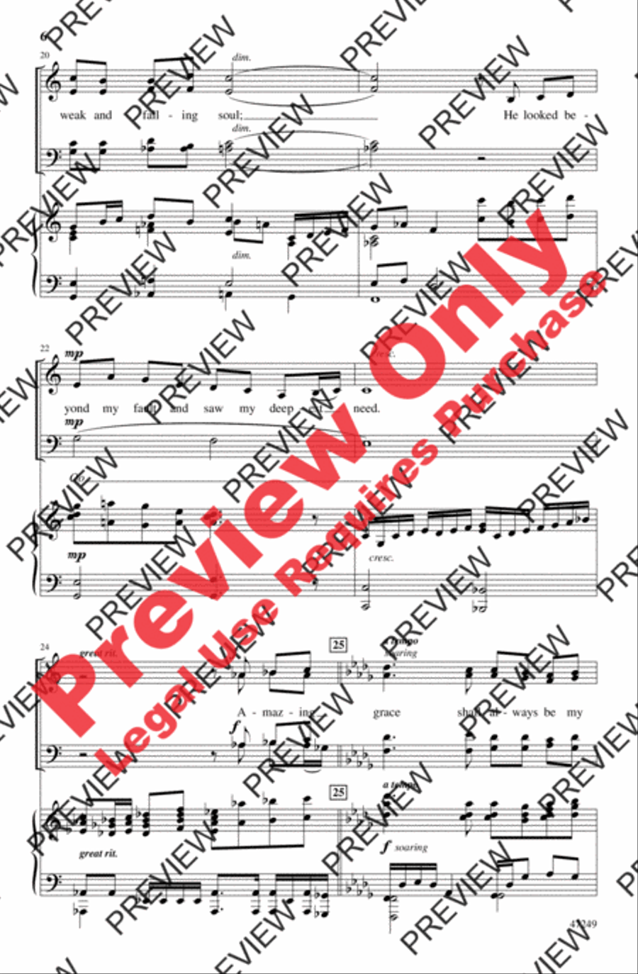 He Looked Beyond My Fault 4-Part scores gallery preview page 6