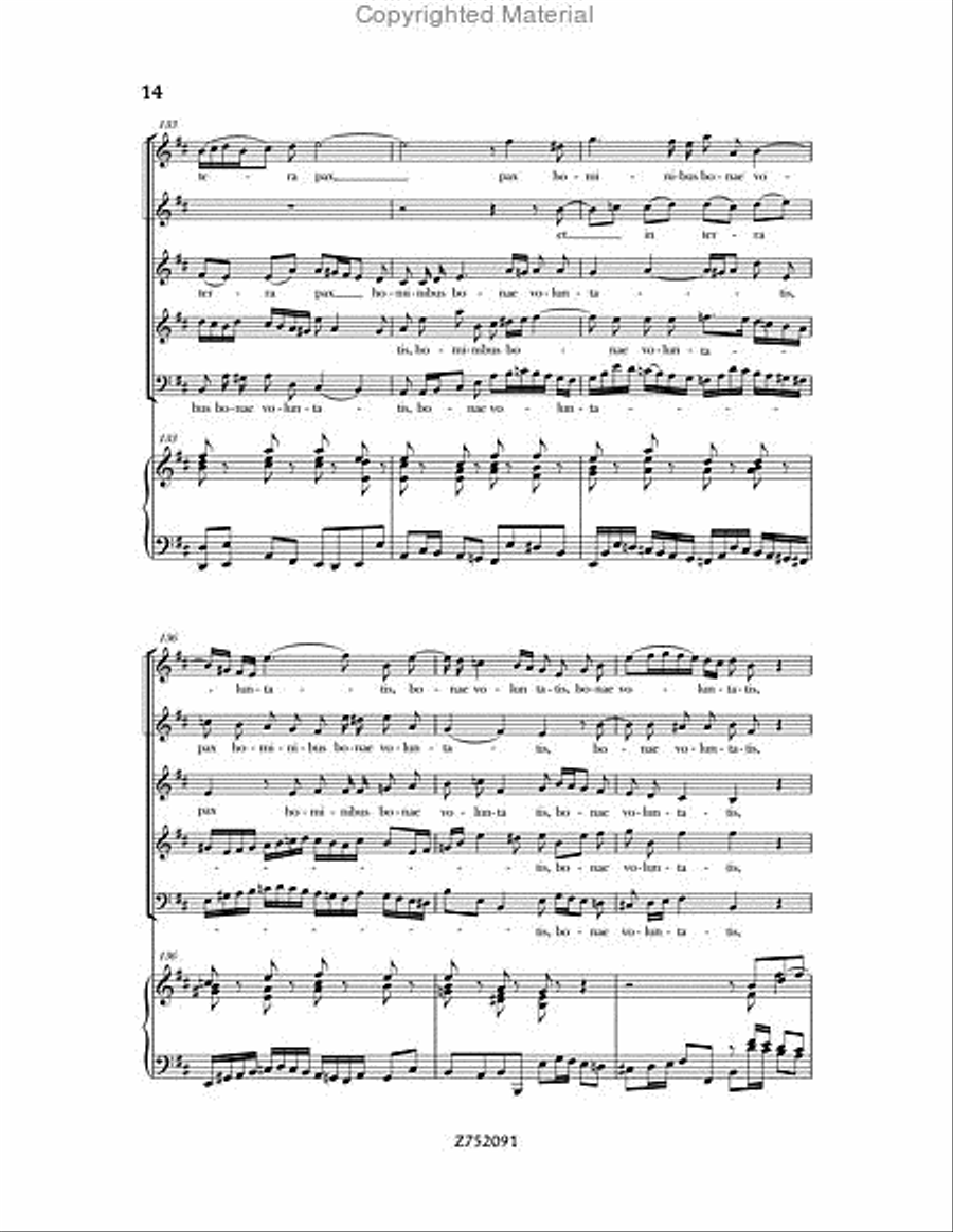 Cantata No. 191: Gloria in Excelsis Deo, BWV 191 4-Part scores gallery preview page 14