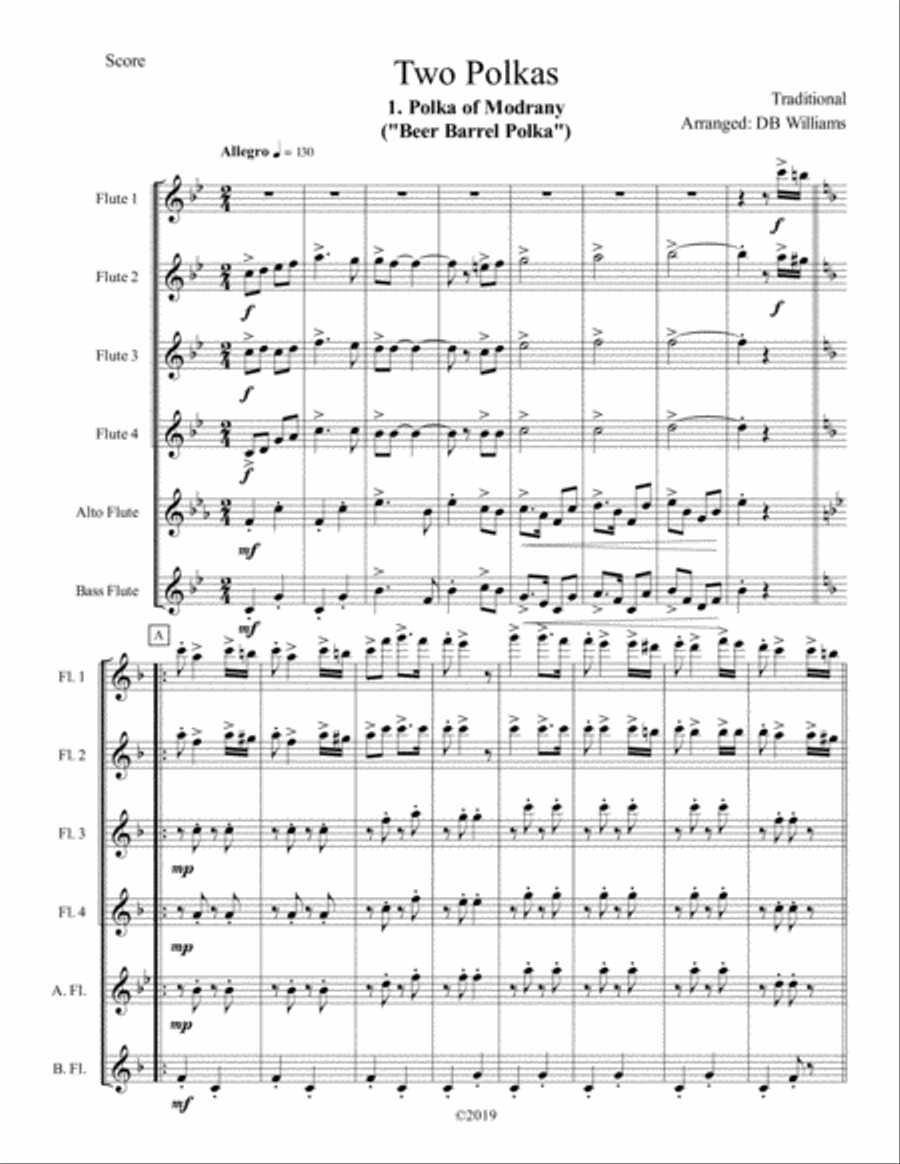 Beer Barrel Polka (traditional) Woodwind Ensemble scores gallery preview page 1