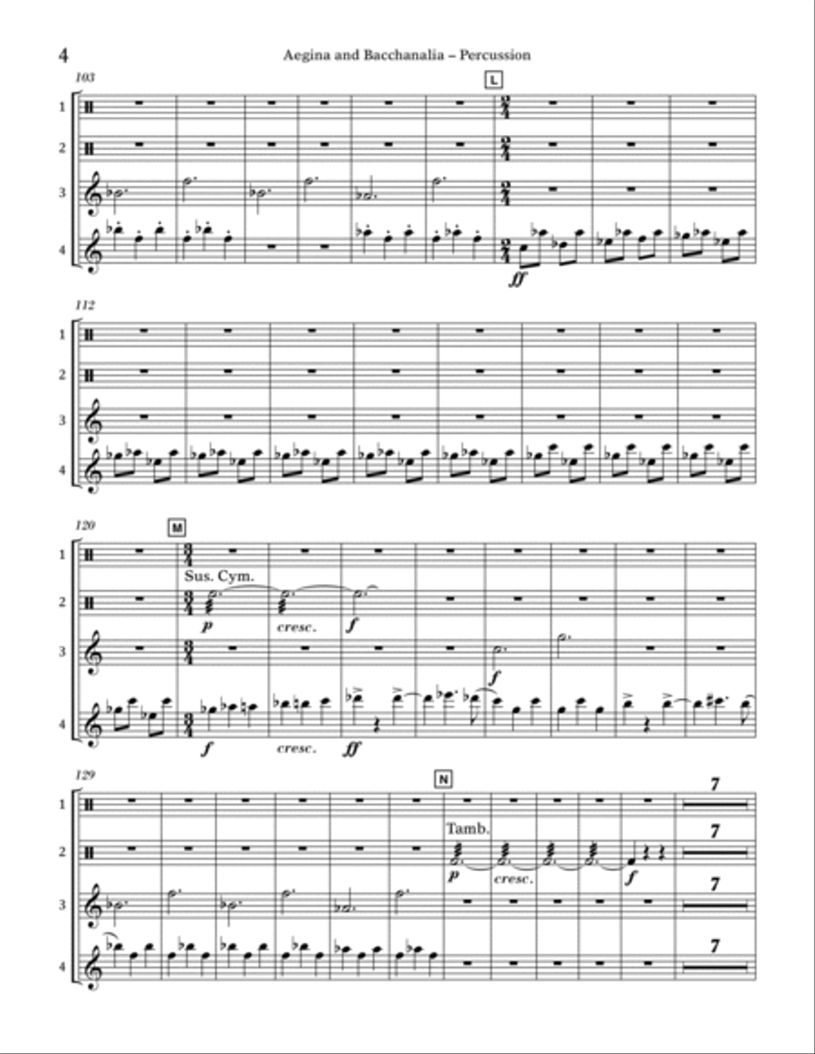 Aegina and Bacchanalia (from Spartacus) - Percussion Percussion scores gallery preview page 4