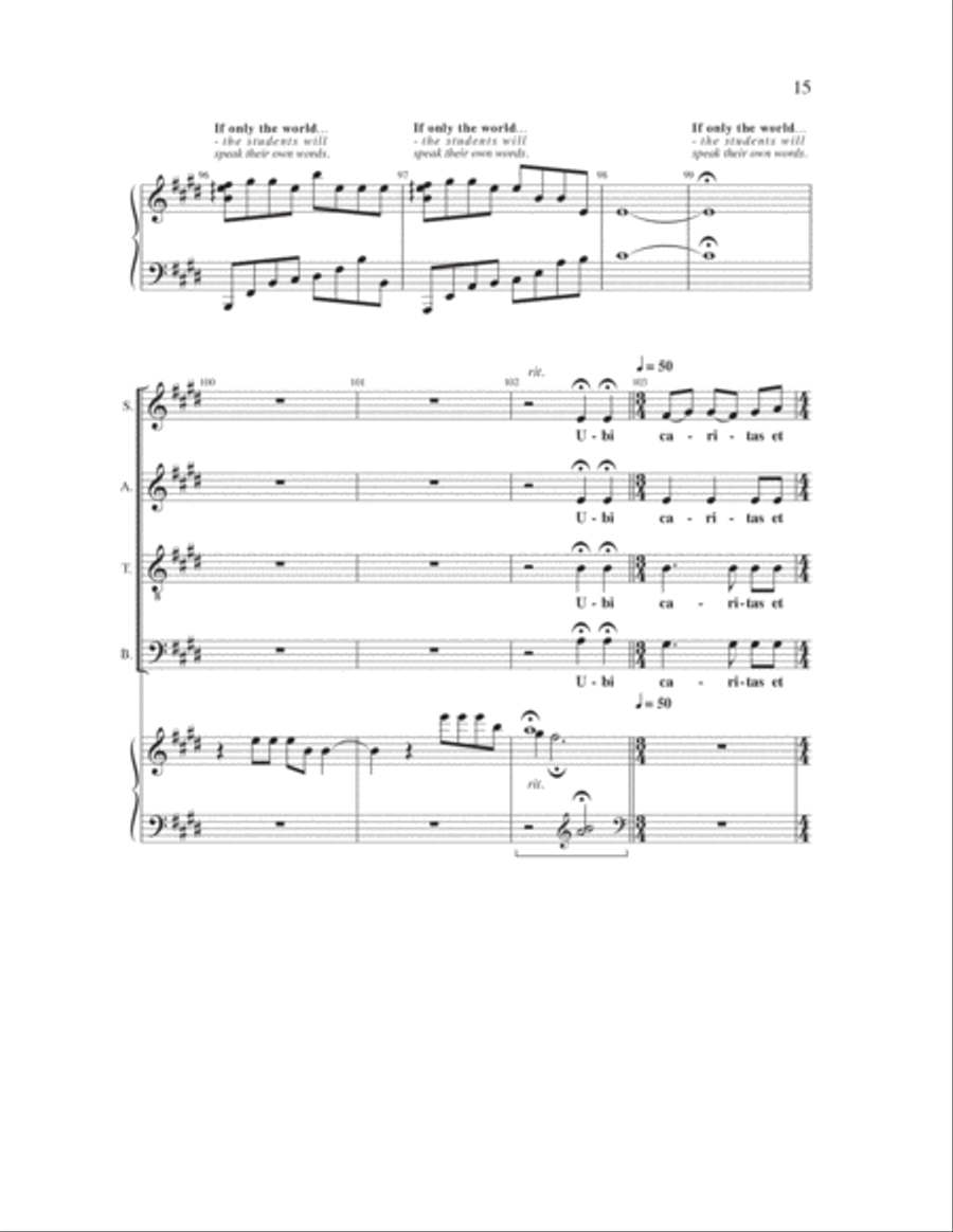 If Only the World (Ubi Caritas) 4-Part scores gallery preview page 14