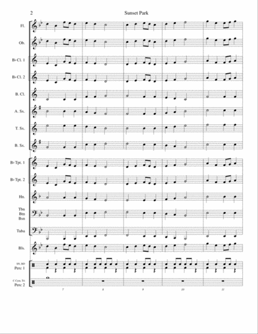 Sunset Park Sunset Park Concert Band scores gallery preview page 2