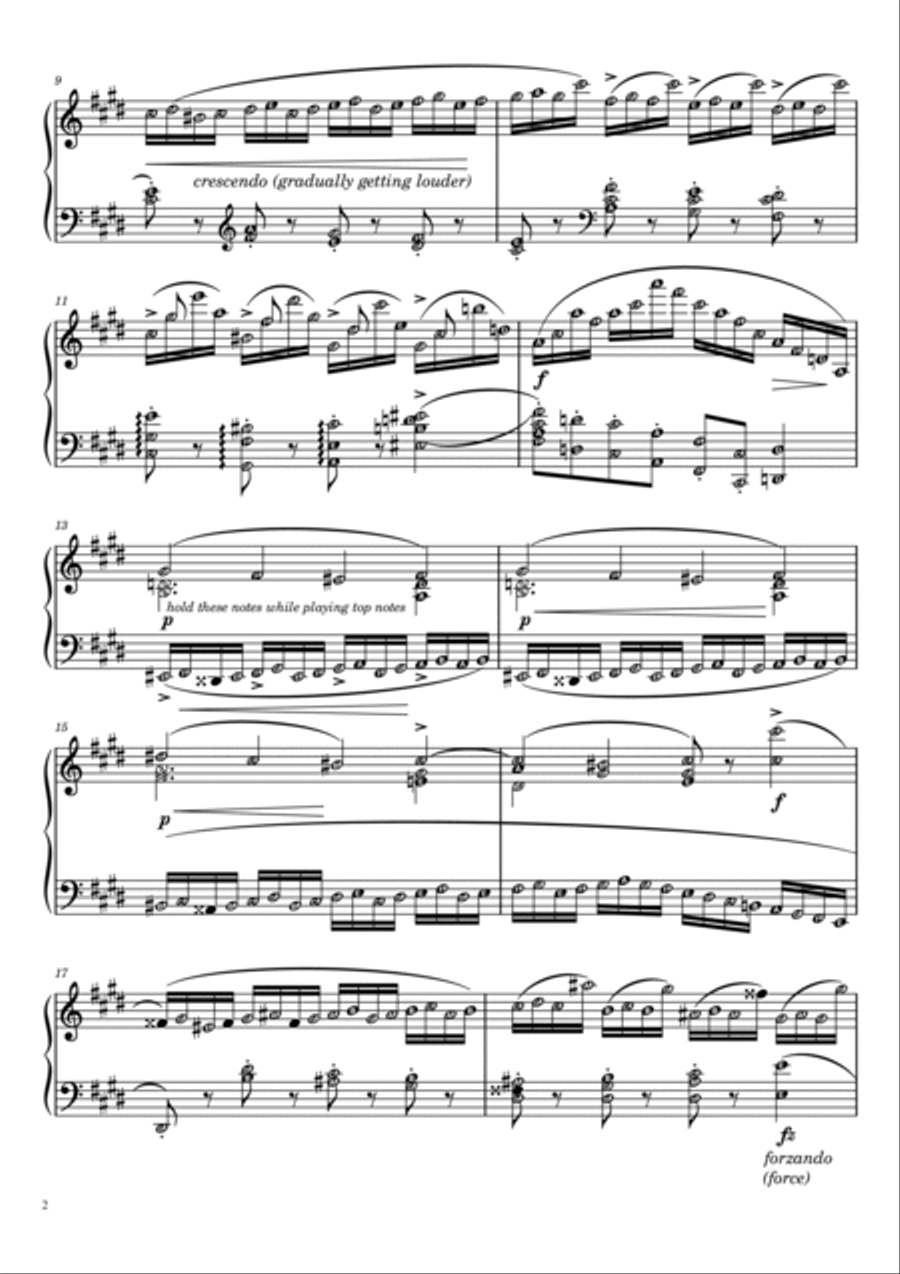 Etude Op. 10 No. 4 Torrent - Piano Sheet Music with note names Piano Method scores gallery preview page 2