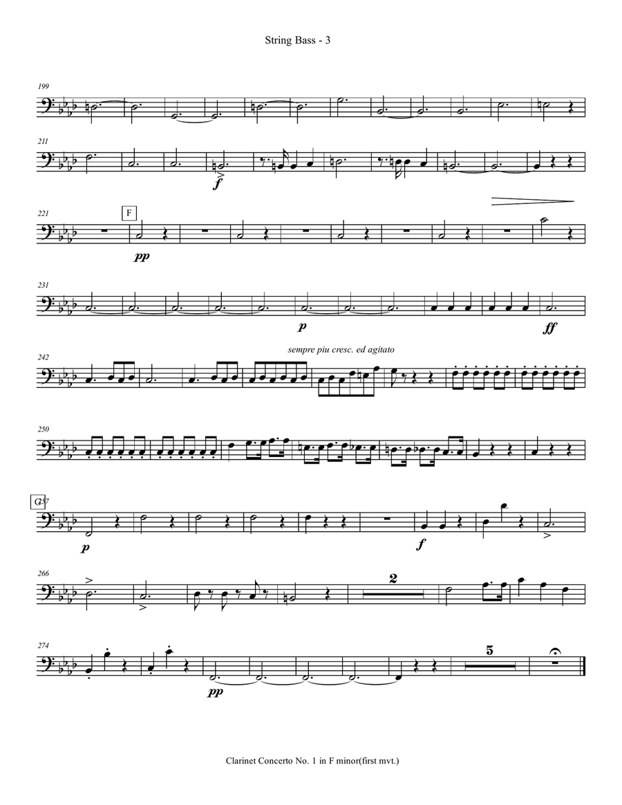 Weber: Concerto for Clarinet No.1 in f minor, Op.73 - First Movement: Allegro Concert Band scores gallery preview page 5