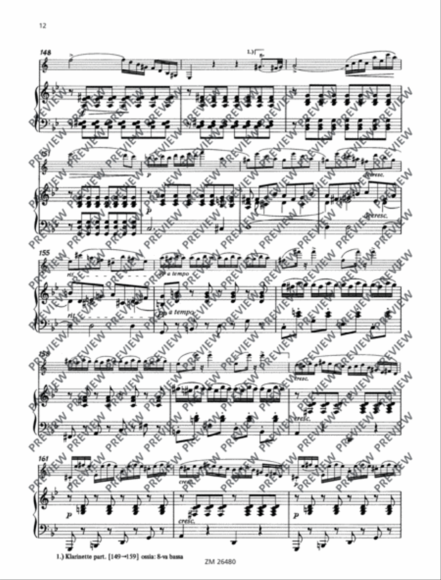Sonata G minor ”Arpeggione Clarinet Solo scores gallery preview page 13