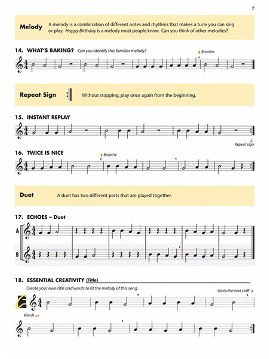 Essential Elements for Recorder Classroom Method – Student Book 1 Concert Band Methods scores gallery preview page 4
