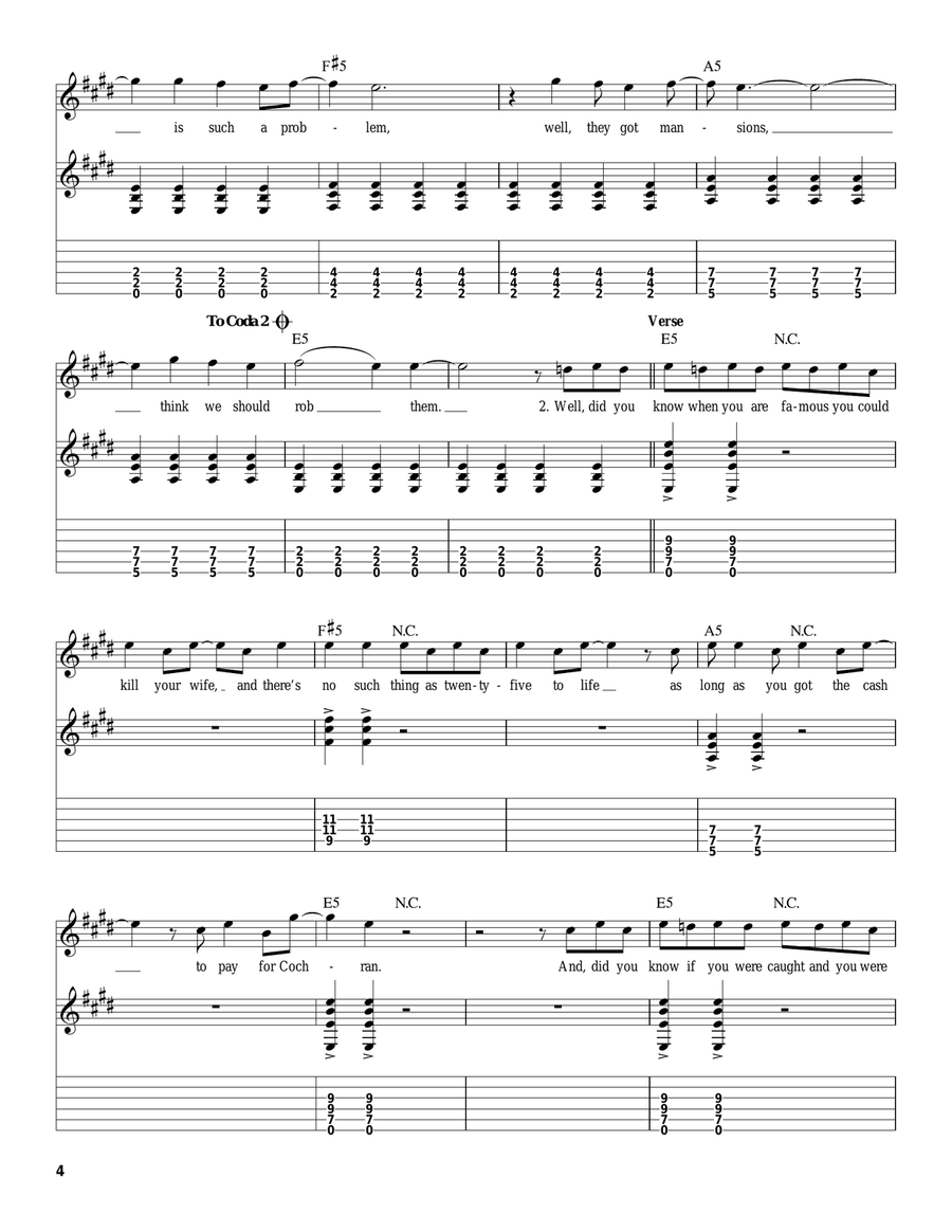 Lifestyles Of The Rich And Famous Electric Guitar scores gallery preview page 4