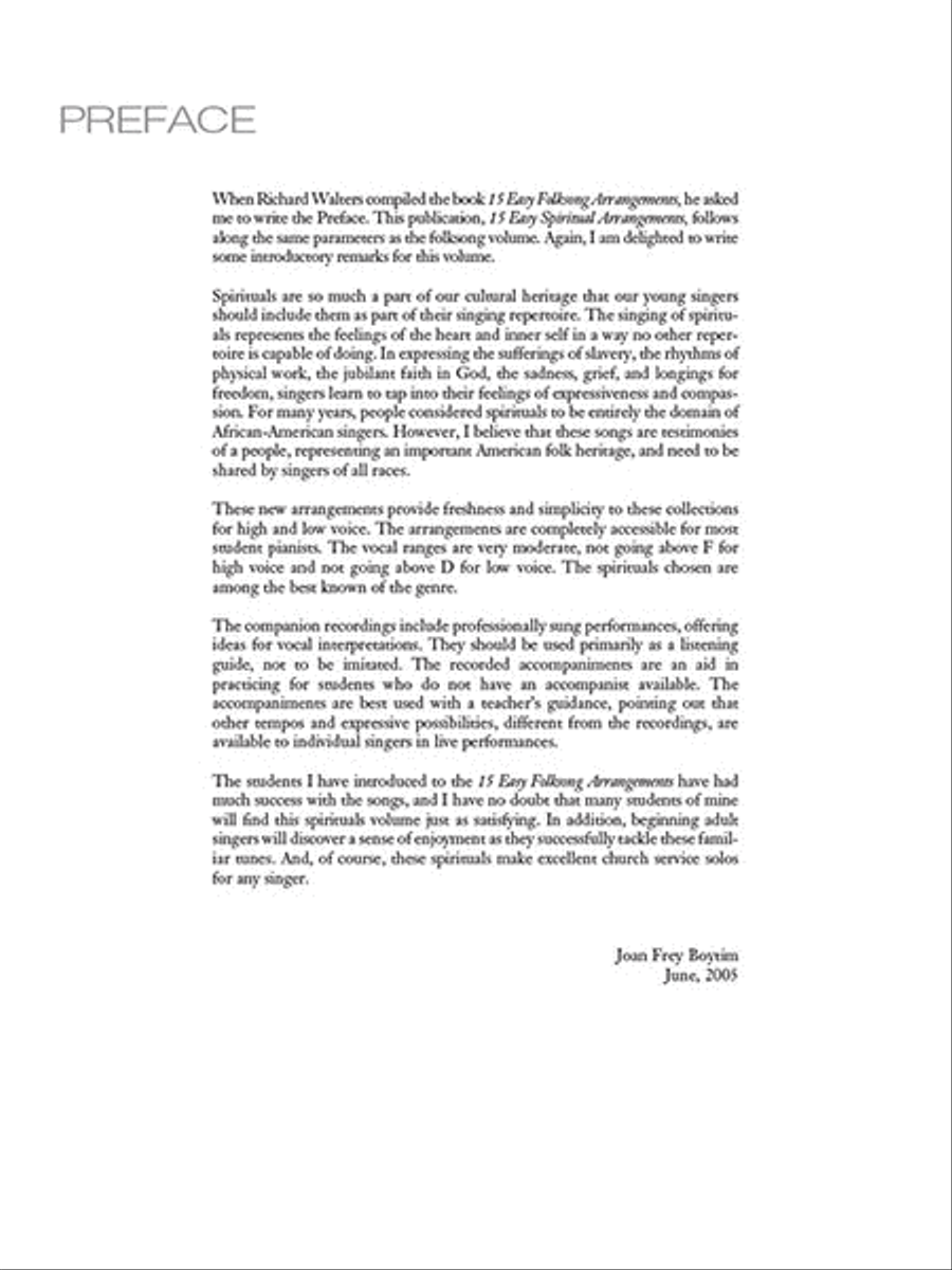 15 Easy Spiritual Arrangements for the Progressing Singer Voice scores gallery preview page 3