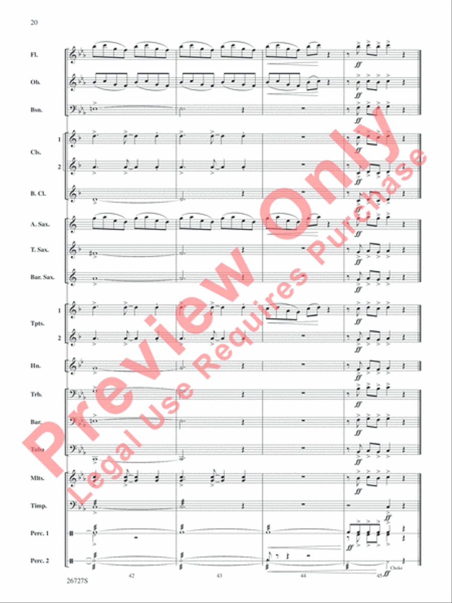 Evangeline: Two Cajun Songs Concert Band scores gallery preview page 21