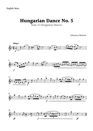 Hungarian Dance No. 5 by Brahms for English Horn Solo