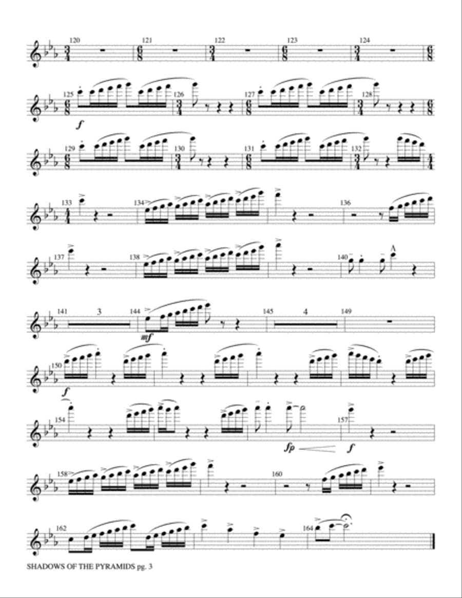 Shadows of the Pyramids: Flute Concert Band scores gallery preview page 3