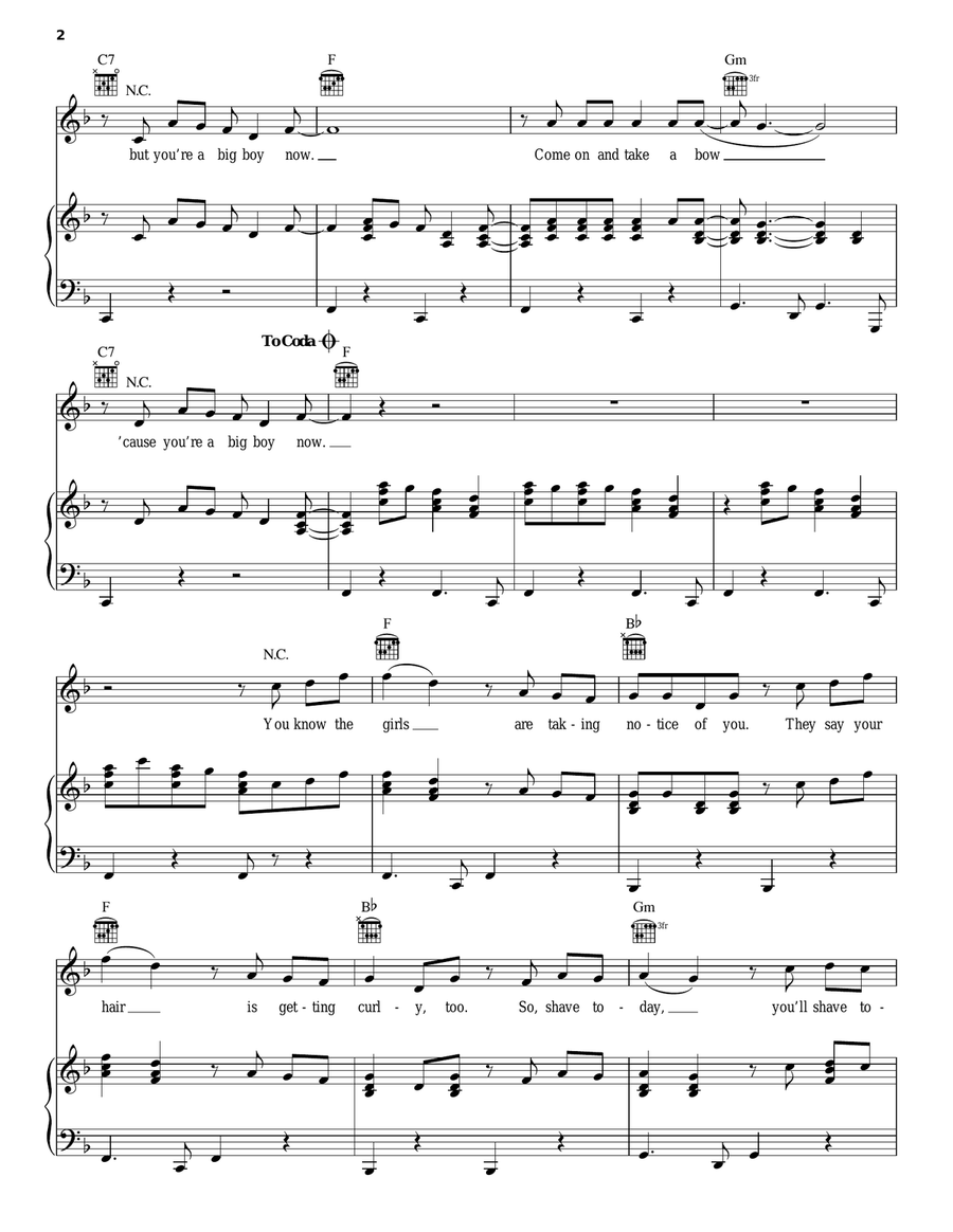You're A Big Boy Now Acoustic Guitar scores gallery preview page 2