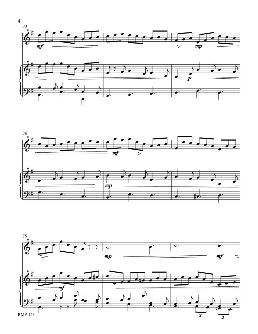 Bach - Jesu, Joy of Man's Desiring (flute with piano accompaniment) Flute Solo scores gallery preview page 4