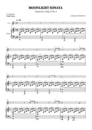Moonlight Sonata for Violin and Piano Accompaniment
