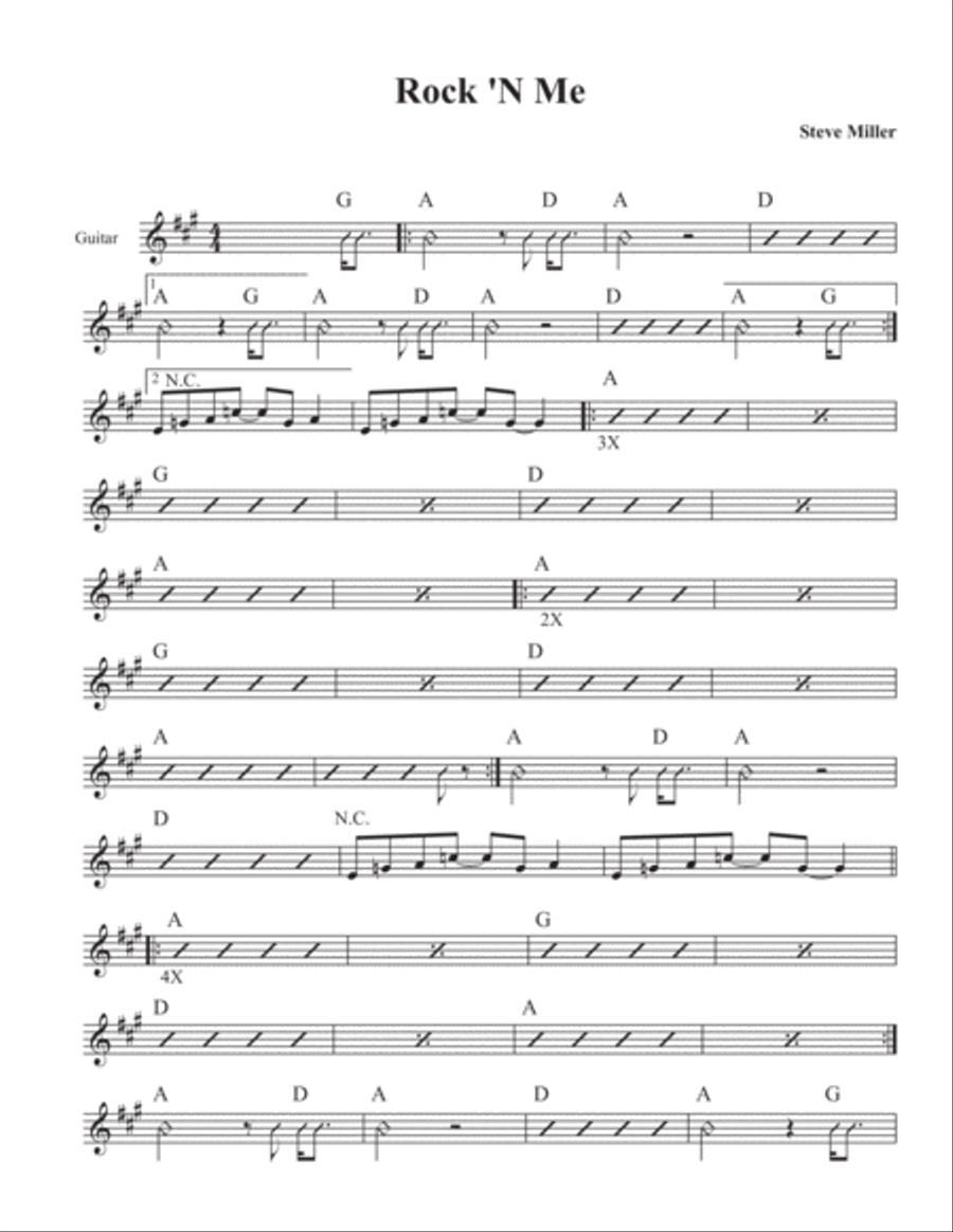 Rock 'n Me Rock 'n Me Piano, Vocal, Guitar scores gallery preview page 1