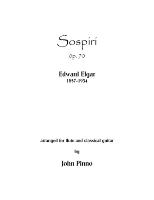 Book cover for Sospiri (Edward Elgar) arranged for flute (violin) and classical guitar