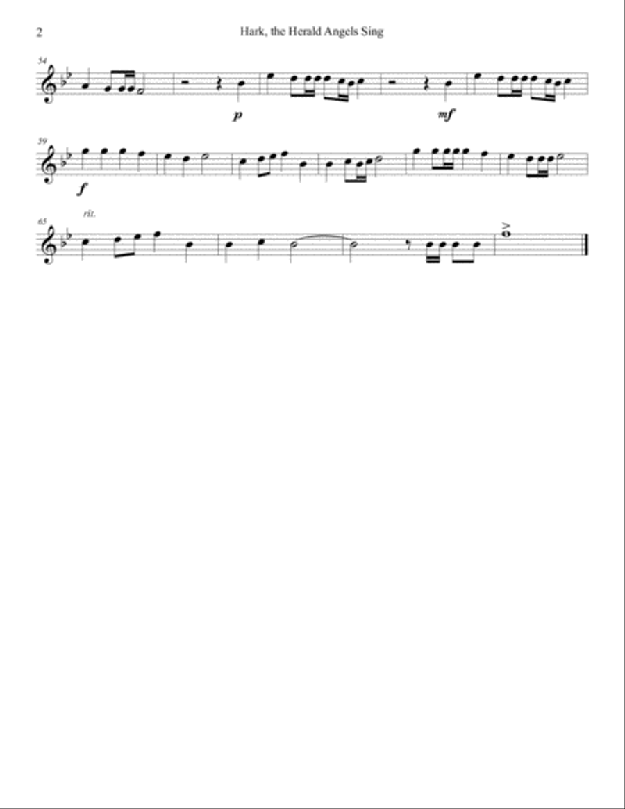 Hark, the Herald Angels Sing (Sax Sextet) Woodwind Ensemble scores gallery preview page 2