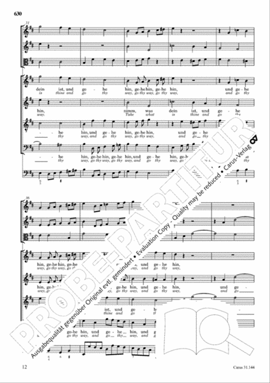 The Complete Sacred Vocal Works (Das geistliche Vokalwerk) Voice scores gallery preview page 629