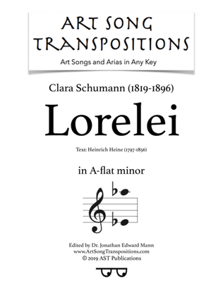 SCHUMANN: Lorelei (transposed to A-flat minor)