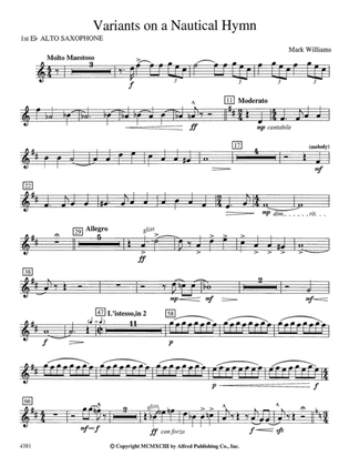 Variations on a Nautical Hymn: E-flat Alto Saxophone