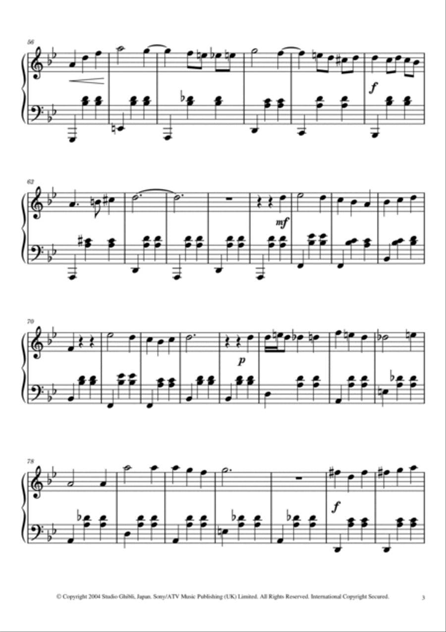 Merry-go-round Of Life Easy Piano scores gallery preview page 3
