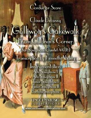 Book cover for Debussy – Golliwog’s Cakewalk from Children’s Corner (for Saxophone Quintet AATTB)