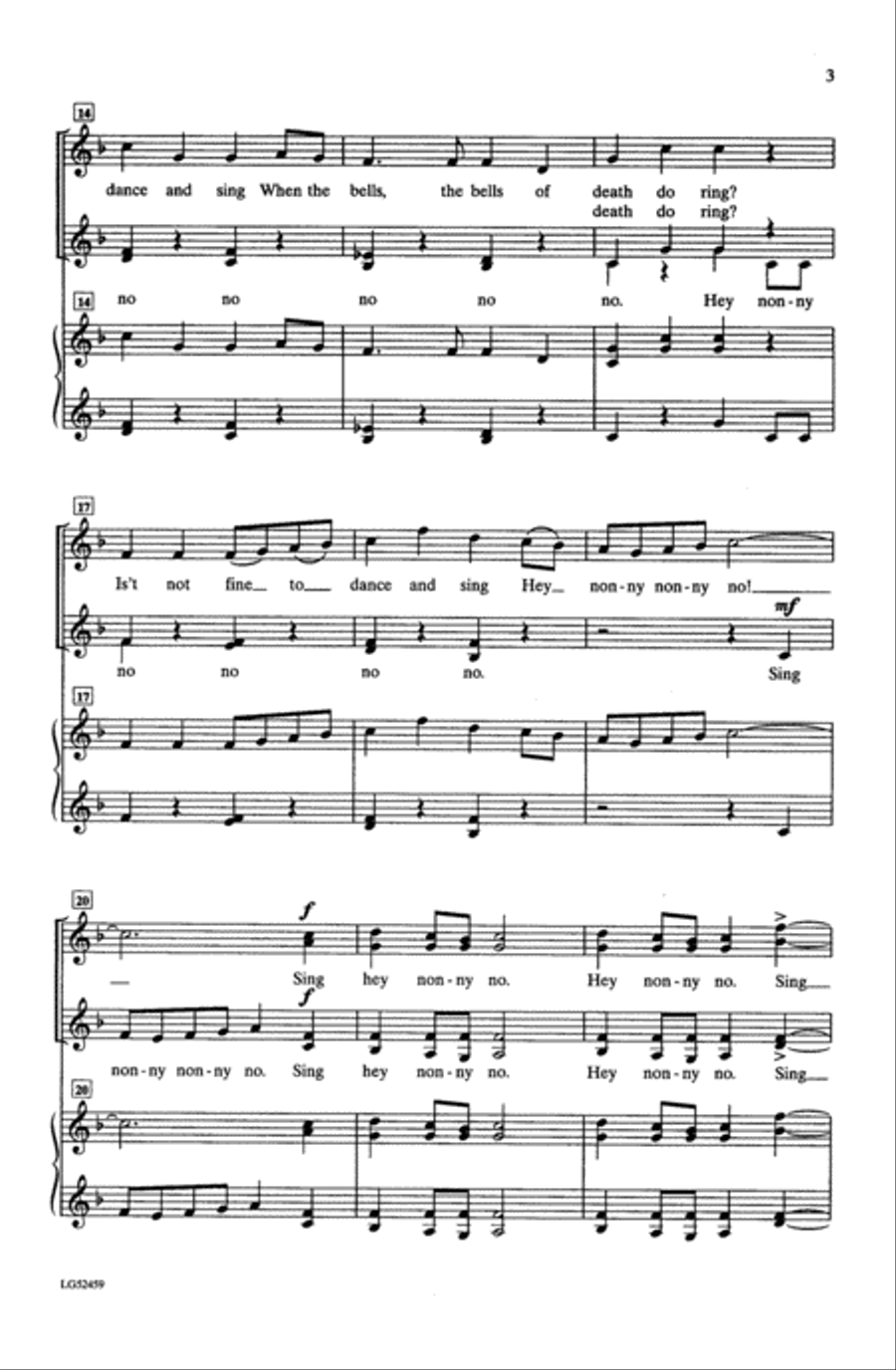 Hey Nonny No! Choir scores gallery preview page 2
