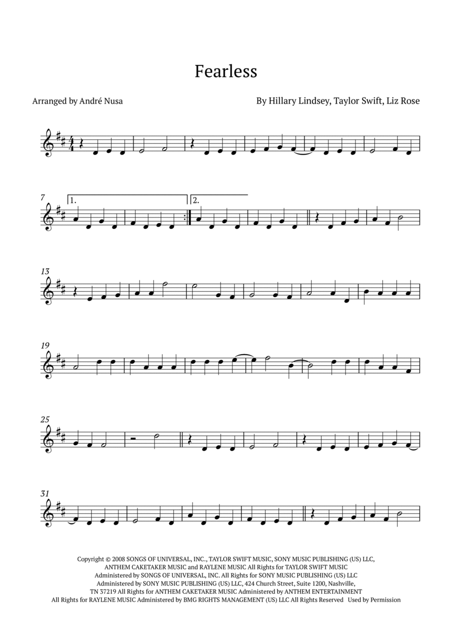 Fearless Oboe Solo scores gallery preview page 1