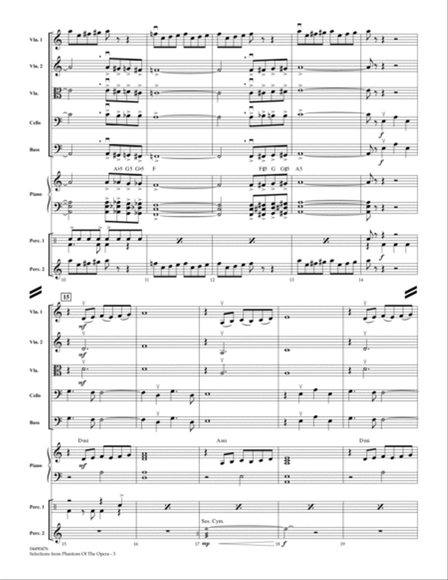 Selections from Phantom Of The Opera - Full Score Orchestra scores gallery preview page 3