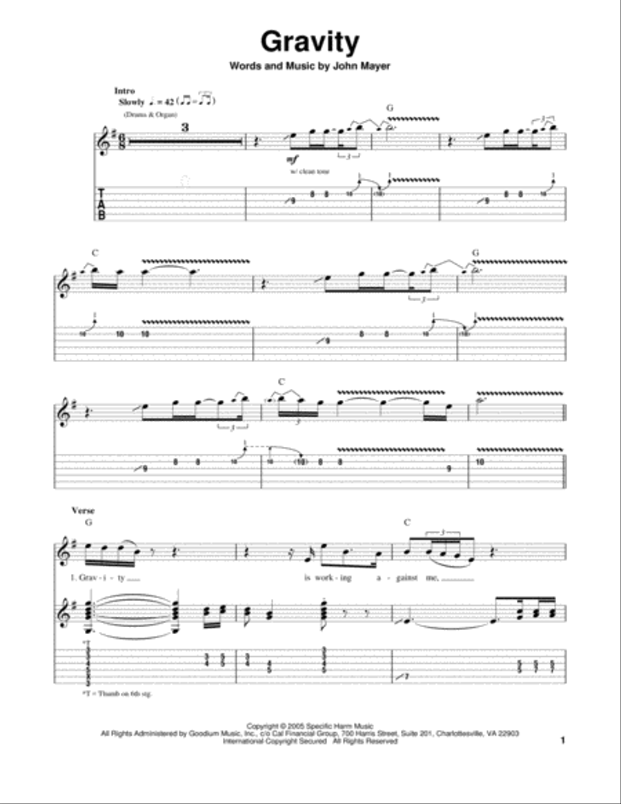 Gravity Gravity Electric Guitar scores gallery preview page 1