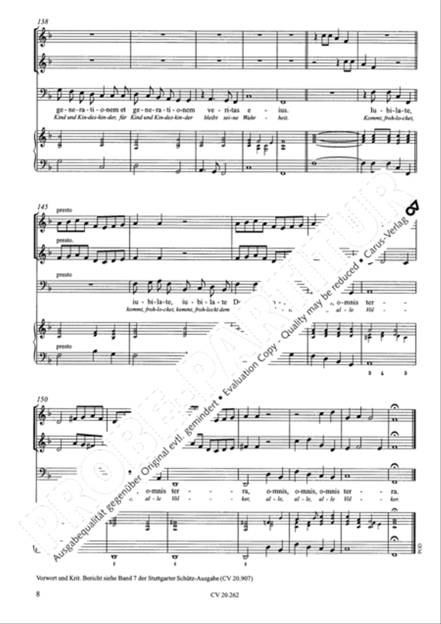 O be joyful in the Lord (Jubilate Deo omnis terra (Kommt, frohlocket dem Herrn alle Volker)) Recorder scores gallery preview page 9