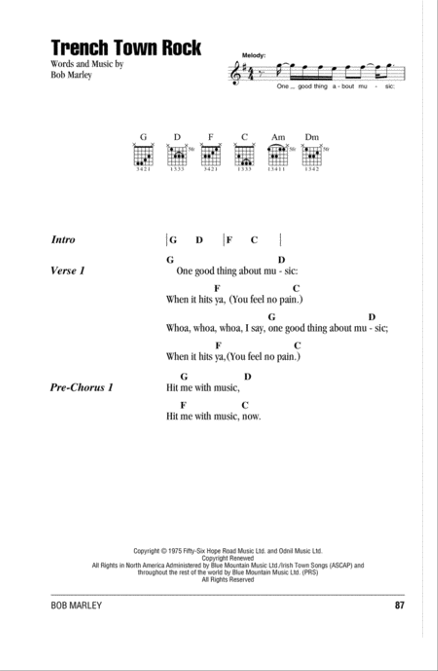 Trench Town Rock Acoustic Guitar scores gallery preview page 1