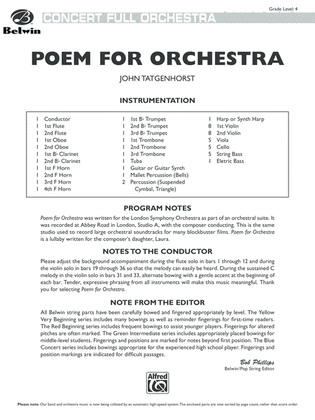 Poem for Orchestra: Score