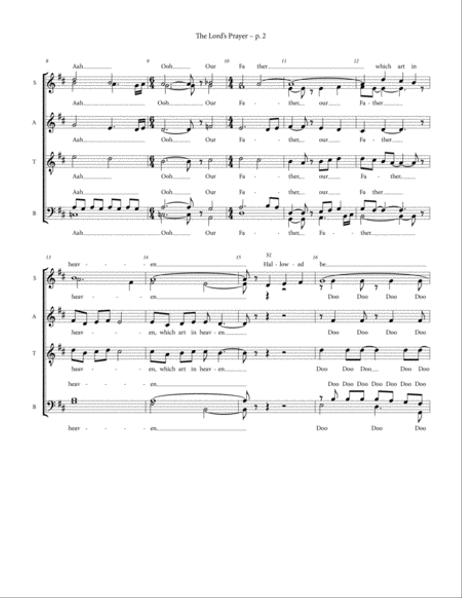 The Lord's Prayer 4-Part scores gallery preview page 2