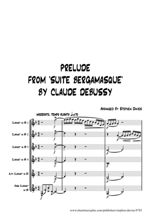 'Prelude From Suite Bergamasque' by Claude Debussy arranged for Clarinet Sextet.